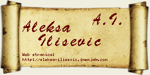Aleksa Ilišević vizit kartica